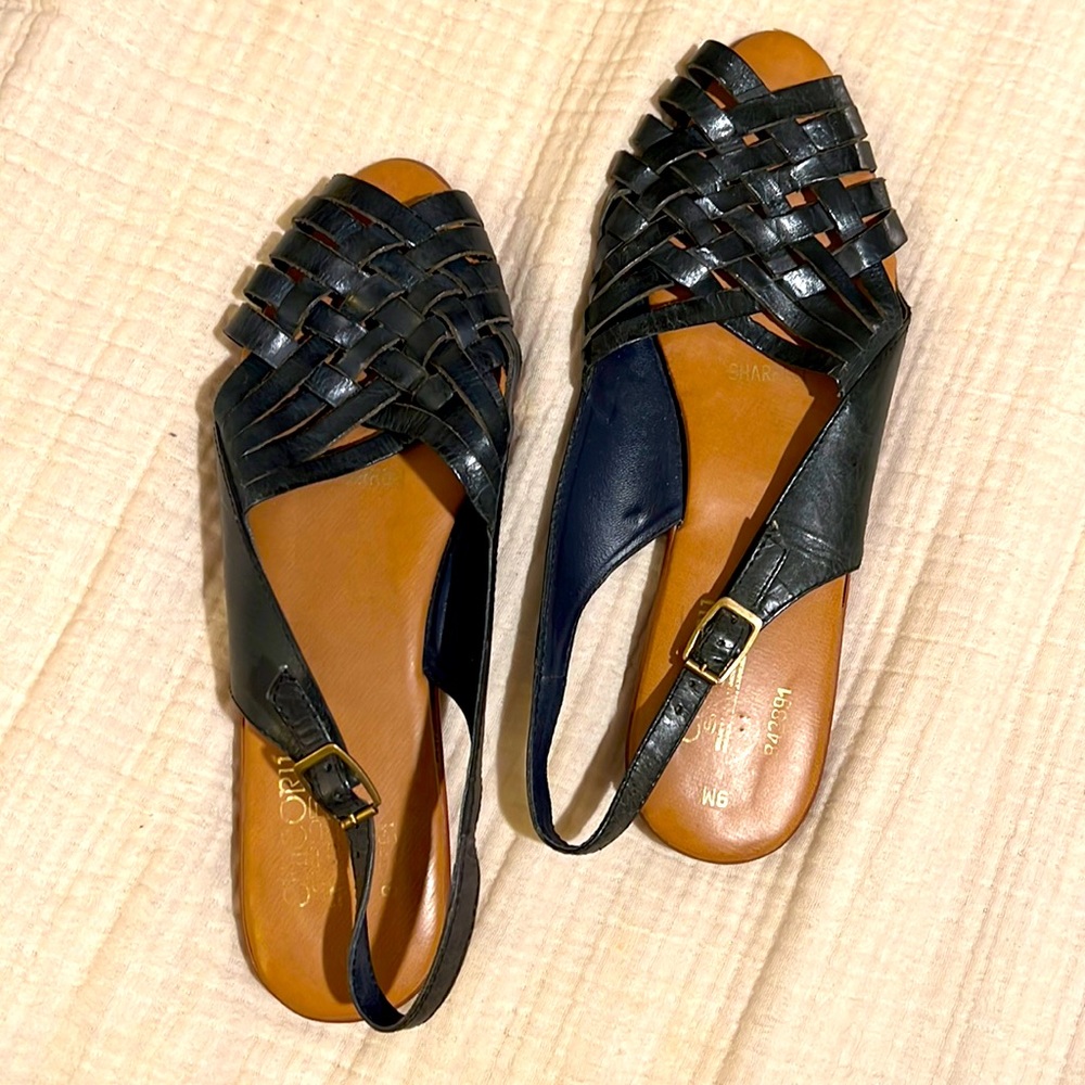 Leather sandals Chicory Sport size 9 Navy Blue